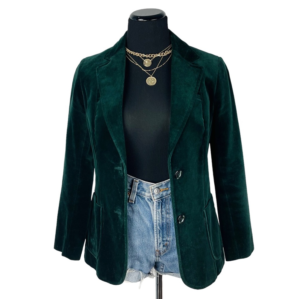 Sold🥀 Vintage 70s St. Michael Velvet Dark Academia Blazer Size Small Fores